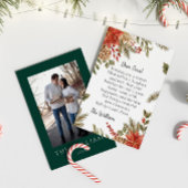 パーソナライズされたクリスマスグリーティング エメラルドグリーンカード 招待状