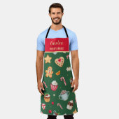 パーソナライズされたクリスマスケーキ デザイン エプロン (着用した状態)