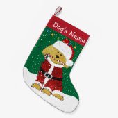 パーソナライズされたクリスマスゴールデンドルサンタクロース スモールクリスマスストッキング (正面 (吊り時))
