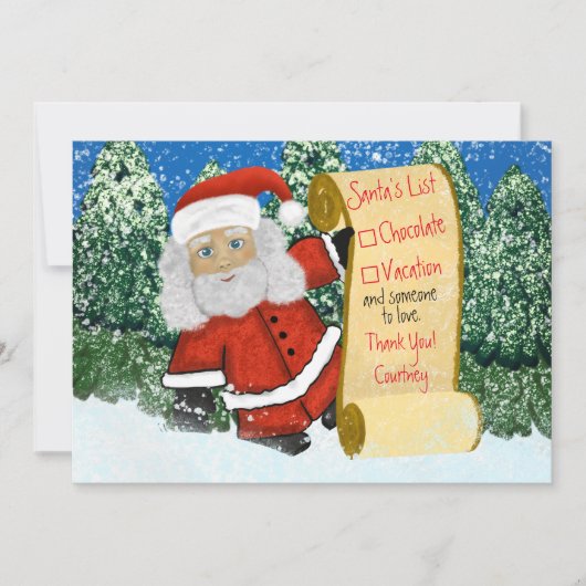 パーソナライズされたクリスマスサンタのギフト一覧 招待状 (正面)