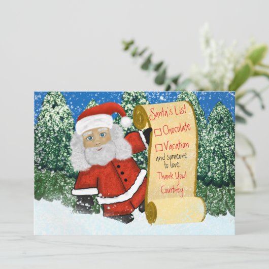 パーソナライズされたクリスマスサンタのギフト一覧 招待状 (スタンド正面)
