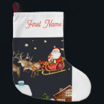 パーソナライズされたクリスマスサンタは来のストッキング ラージクリスマスストッキング<br><div class="desc">クリスマス来サンタのストッキングはパーソナライズされたファーストネーム</div>