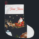 パーソナライズされたクリスマスサンタは来のストッキング ラージクリスマスストッキング<br><div class="desc">クリスマス来サンタのストッキングはパーソナライズされたファーストネーム</div>