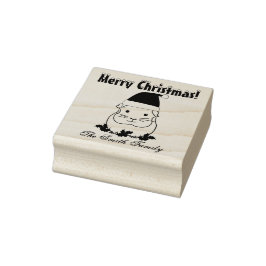 パーソナライズされたクリスマスサンタギニア豚ファミリー ラバースタンプ