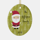 パーソナライズされたクリスマスサンタクロースファミリーオーナメント セラミックオーナメント (右)