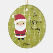 パーソナライズされたクリスマスサンタクロースファミリーオーナメント セラミックオーナメント (左)