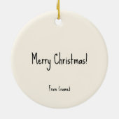 パーソナライズされたクリスマスサンタハープオーナメント セラミックオーナメント (裏面)