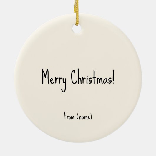 パーソナライズされたクリスマスサンタハープオーナメント セラミックオーナメント (裏面)