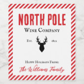 パーソナライズされたクリスマスサンタホリデーワインラベル ワインラベル (シングルラベル)