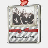 パーソナライズされたクリスマスシルブグリッターフォトオーナメント メタルオーナメント (左)
