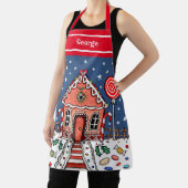 パーソナライズされたクリスマスジンジャーブレッドハウス エプロン (インサイチュ)