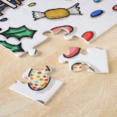 パーソナライズされたクリスマスジンジャーブレッドハウス ジグソーパズル (側面)