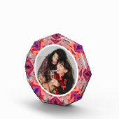 パーソナライズされたクリスマススターおもしろいすてき赤紫 フォトブロック (右)