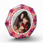 パーソナライズされたクリスマススターおもしろいすてき赤紫 フォトブロック (左)