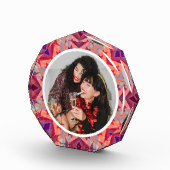 パーソナライズされたクリスマススターおもしろいすてき赤紫 フォトブロック (右)