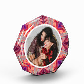 パーソナライズされたクリスマススターおもしろいすてき赤紫 フォトブロック (左)