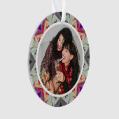 パーソナライズされたクリスマススターおもしろいグレーパープル写真 オーナメント (正面)