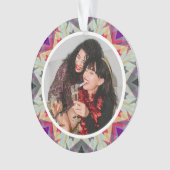 パーソナライズされたクリスマススターおもしろいグレーパープル写真 オーナメント (正面)