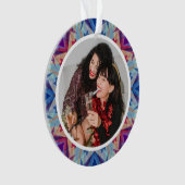 パーソナライズされたクリスマススターおもしろいブルーパープルフォト オーナメント (正面)