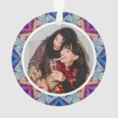 パーソナライズされたクリスマススターおもしろいブルーパープルフォト オーナメント (裏面)