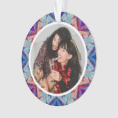 パーソナライズされたクリスマススターおもしろいブルーパープルフォト オーナメント (正面)