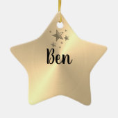 パーソナライズされたクリスマススター型オーナメント セラミックオーナメント (裏面)