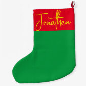 パーソナライズされたクリスマスストッキング販売カスタム中 ラージクリスマスストッキング (裏面)