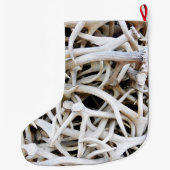 パーソナライズされたクリスマスストッキング – エルク〔雄ジカの〕枝角 ラージクリスマスストッキング (裏面)