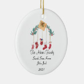 パーソナライズされたクリスマスストッキング セラミックオーナメント (右)
