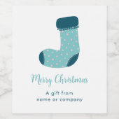 パーソナライズされたクリスマスストッキング ワインラベル (シングルラベル)