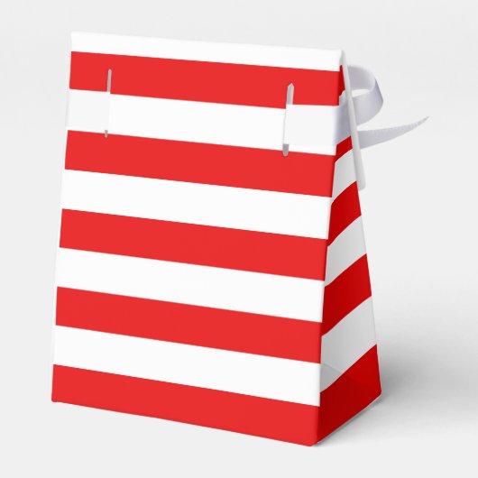 パーソナライズされたクリスマスストライプの赤お願い フェイバーボックス (裏面サイド)