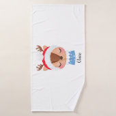 パーソナライズされたクリスマススリーピングトナカイ顔 バスタオル (バスタオル)