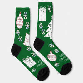 パーソナライズされたクリスマスソックス – 緑 ソックス
