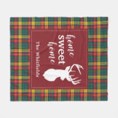 パーソナライズされたクリスマスタータンチェッククランブキャナン フリースブランケット (正面(横))