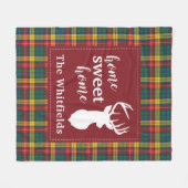 パーソナライズされたクリスマスタータンチェッククランブキャナン フリースブランケット (正面(横))