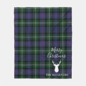 パーソナライズされたクリスマスタータンチェッククランMacKenzie Plaid フリースブランケット (正面)