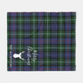 パーソナライズされたクリスマスタータンチェッククランMacKenzie Plaid フリースブランケット (正面(横))