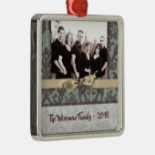 パーソナライズされたクリスマスダマスウィントPHOTOオーナメント メタルオーナメント (右)