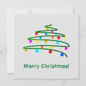 パーソナライズされたクリスマスツリーとオーナメントスケッチ シーズンカード (正面)