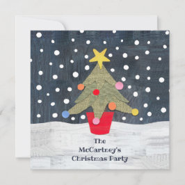 パーソナライズされたクリスマスツリーのクリスマス招待状