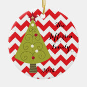 パーソナライズされたクリスマスツリーオーナメント セラミックオーナメント (正面)