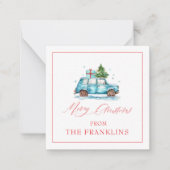 パーソナライズされたクリスマスツリーギフト囲いカード ノートカード (正面)
