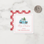 パーソナライズされたクリスマスツリーギフト囲いカード ノートカード (正面/裏面インサイチュ)