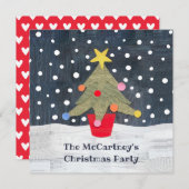 パーソナライズされたクリスマスツリークリスマス招待状 (正面/裏面)