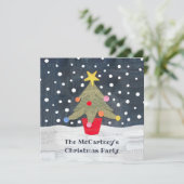 パーソナライズされたクリスマスツリークリスマス招待状 (スタンド正面)