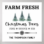 パーソナライズされたクリスマスツリーファームアートプリント12 x 12 ポスター (正面)