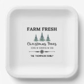パーソナライズされたクリスマスツリーファームカクテルプレート ペーパープレート (正面)