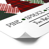 パーソナライズされたクリスマスツリーファームレッドグリーンプレイド ポスター (角)