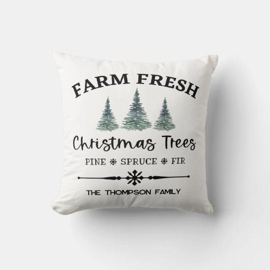 パーソナライズされたクリスマスツリーファーム装飾用クッション クッション (正面)