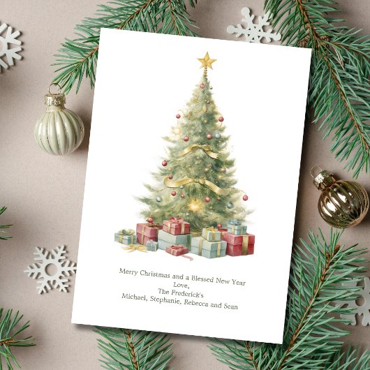 パーソナライズされたクリスマスツリープレゼントクリスマス シーズンカード